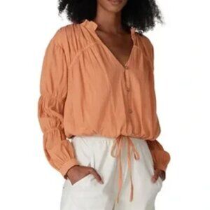 LOVE WHIT by Whitney Port Womens Peasant Blouse L Large